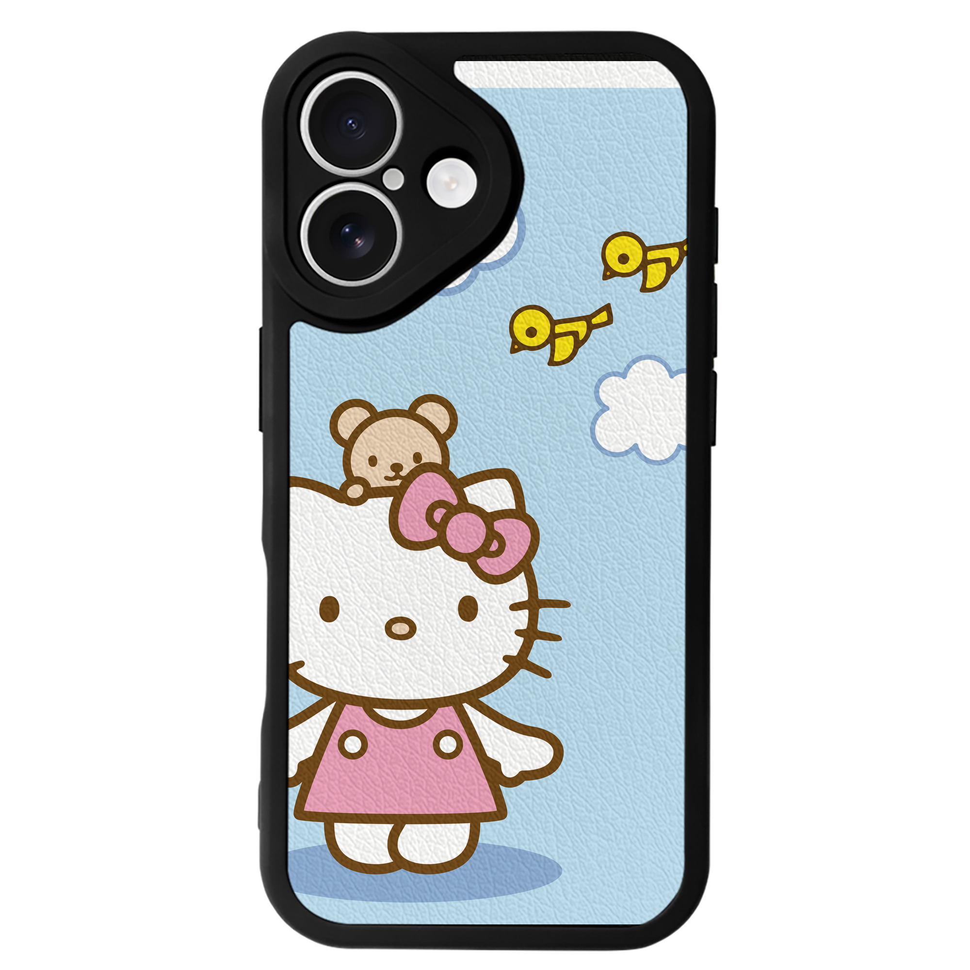 （画像用） Hello Kitty ハローキティ 【iPhone 16シリーズ対応】シリコンスマホケース（レザー調） 材質：シリコン